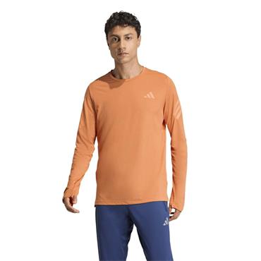 adidas Gents Iconic Long Sleeve Top Dusky Orange