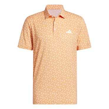 adidas Gents Ultimate365 Mesh Print CLIMACOOL Polo Shirt Dusky Orange