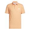 adidas Gents Ultimate365 Mesh Print CLIMACOOL Polo Shirt Dusky Orange