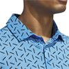 adidas Gents Ultimate365 Mesh Print CLIMACOOL Polo Shirt Lucid Ray Blue