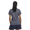 Ladies  All Over Trefoil Polo Shirt Night Indigo - Chalk White