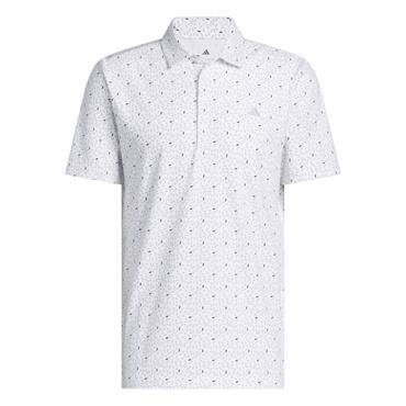 adidas Gents Ultimate365+ Soft Print Polo Shirt White - Wonder Sage