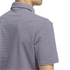 adidas Golf Originals Gents Stripe Pique Polo Shirt Clear Pink - Night Indigo