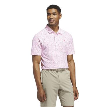 adidas Gents Ultimate365+ Soft Print Polo Shirt White - Lucid Pink