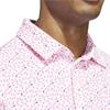 adidas Gents Ultimate365+ Soft Print Polo Shirt White - Lucid Pink