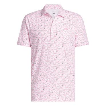 adidas Gents Ultimate365+ Soft Print Polo Shirt White - Lucid Pink