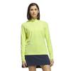 adidas Ladies Ultimate365 Solid  1/4 Zip Polo Shirt Frozen Lemon