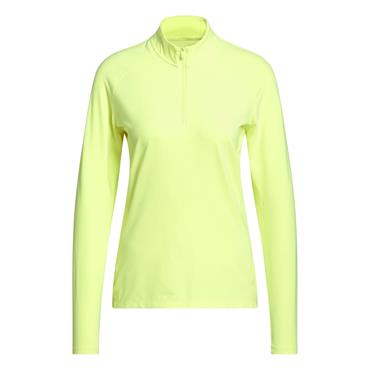 adidas Ladies Ultimate365 Solid  1/4 Zip Polo Shirt Frozen Lemon