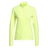 adidas Ladies Ultimate365 Solid  1/4 Zip Polo Shirt Frozen Lemon