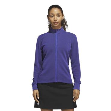adidas Ladies Performance Textured Full - Zip Jacket Dual Indigo