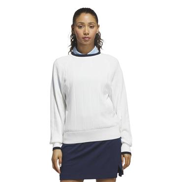 adidas Ladies Ultimate365+ Knit Crew Sweatshirt White