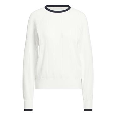 adidas Ladies Ultimate365+ Knit Crew Sweatshirt White