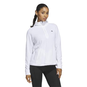 adidas Ladies Ultimate365+ Course Control Hybrid 1/4 - Zip Hooded Jacket White