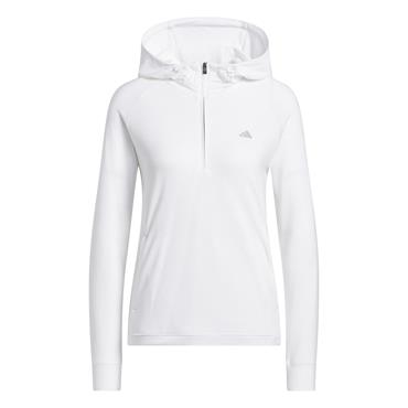 adidas Ladies Ultimate365+ Course Control Hybrid 1/4 - Zip Hooded Jacket White