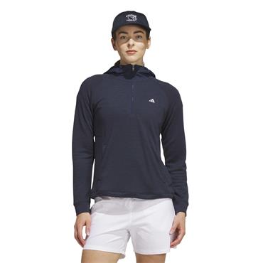 adidas Ladies Ultimate365+ Course Control Hybrid 1/4 - Zip Hooded Jacket Collegiate Navy