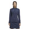 adidas Ladies Ultimate365 Cool Printed 1/4 Zip Mock Neck Top Collegiate Navy