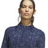 adidas Ladies Ultimate365 Cool Printed 1/4 Zip Mock Neck Top Collegiate Navy