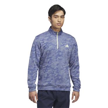 adidas Gents Ultimate365 Durable Water Repellent 1/4 Zip Sweatshirt Dual Indigo - Frozen Lemon