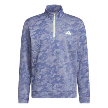 adidas Gents Ultimate365 Durable Water Repellent 1/4 Zip Sweatshirt Dual Indigo - Frozen Lemon