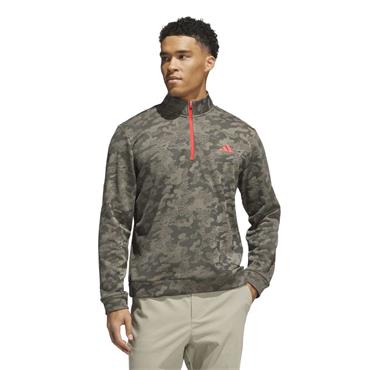 adidas Gents Ultimate365 Durable Water Repellent 1/4 Zip Khaki Six - Solar Turbo