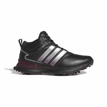 adidas Gents R2C Mid Climaproof Wide Golf Shoes Black - Silver Met - Maroon