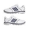 adidas Ladies Alphaflex Zoysia Spikeless Golf Shoes White - Collegiate Navy - Silver Met