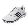 adidas Ladies Alphaflex Zoysia Spikeless Golf Shoes White - Collegiate Navy - Silver Met
