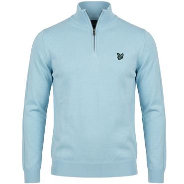 Lyle & Scott Gents Polyblend ¼ Zip Jumper Sea Breeze Blue (Y408)