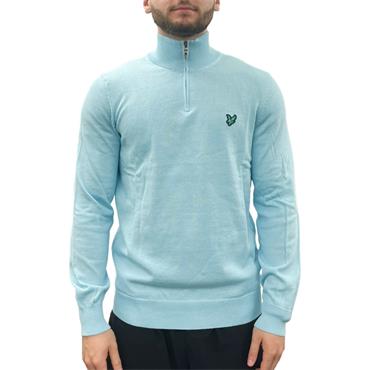Lyle & Scott Gents Polyblend ¼ Zip Jumper Sea Breeze Blue (Y408)