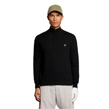 Lyle & Scott Gents Polyblend ¼ Zip Jumper Jet Black (Z865)