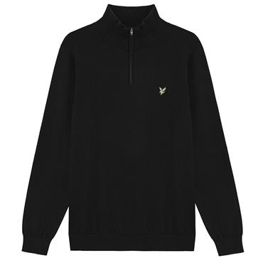 Lyle & Scott Gents Polyblend ¼ Zip Jumper Jet Black (Z865)