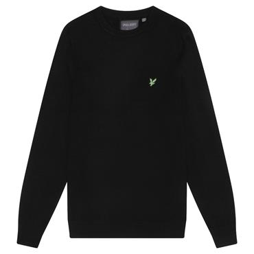 Lyle & Scott Gents Polyblend Crewneck Pullover Jet Black (Z865)