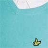 Lyle & Scott Gents Cotton Blend V-Neck Pullover Jet Aquamarine Blue (661)