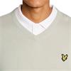 Lyle & Scott Gents Cotton Blend V-Neck Pullover Cloud (W351)