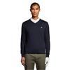 Lyle & Scott Gents Cotton Blend V-Neck Pullover Dark Navy (Z271)