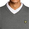 Lyle & Scott Gents Cotton Blend V-Neck Pullover Grey Marl (T28)