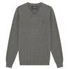 Lyle & Scott Gents Cotton Blend V-Neck Pullover Grey Marl (T28)