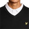 Lyle & Scott Gents Cotton Blend V-Neck Pullover Jet Black (Z865)
