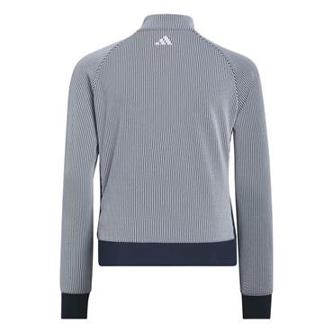 adidas Girls Textured 1/4 Zip Top Navy