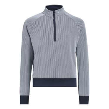 adidas Girls Textured 1/4 Zip Top Navy