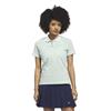 Ladies  All Over Trefoil Polo Shirt Court Green - Chalk White