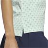 Ladies  All Over Trefoil Polo Shirt Court Green - Chalk White