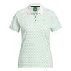 Ladies  All Over Trefoil Polo Shirt Court Green - Chalk White