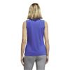 adidas Ladies Sleeveless Solid Ottoman Polo Shirt Dual Indigo