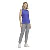 adidas Ladies Sleeveless Solid Ottoman Polo Shirt Dual Indigo