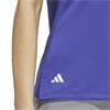 adidas Ladies Sleeveless Solid Ottoman Polo Shirt Dual Indigo