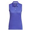 adidas Ladies Sleeveless Solid Ottoman Polo Shirt Dual Indigo