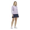 adidas Ladies Performance Solid Long Sleeve Polo Shirt Frozen Purple