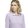 adidas Ladies Performance Solid Long Sleeve Polo Shirt Frozen Purple