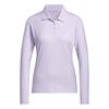 adidas Ladies Performance Solid Long Sleeve Polo Shirt Frozen Purple